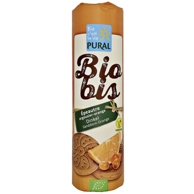 Organic Dinkel Cookies With Orange Cream Filling And Sea Buckthorn Berries Pural 300gr