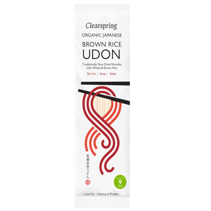 Organic Wheat Udon Noodles with Brown Rice Clearspring 200gr