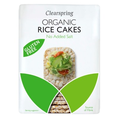 Organic Vegan Rice Wafers Whole Grain Salt Free & Gluten/Sugar Free Clearspring 130gr