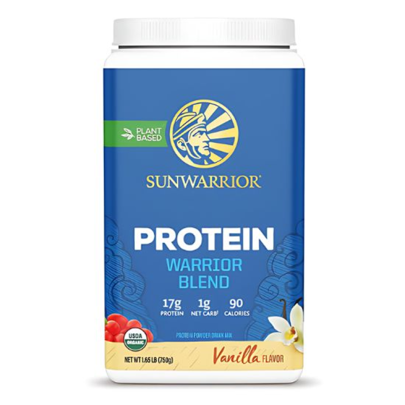 Organic Plant Protein Blend Warrior Blend with Vanilla Flavor Sunwarrior 750gr