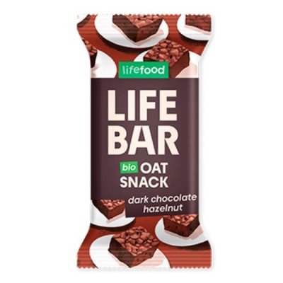 Organic Lifebar Oat Bar With Dark Chocolate And Hazelnut Lifefood 40gr