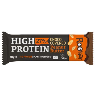 Roo Bar Organic Protein Bar With Peanuts And Chocolate Coating 40gr
