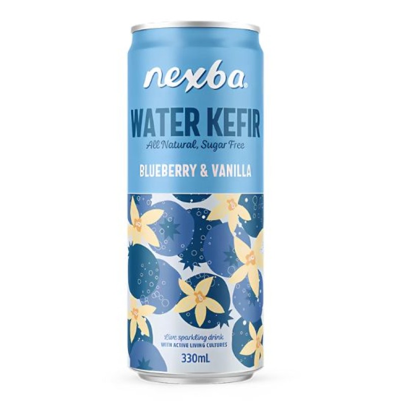 Water Kefir Vanilla - Blueberry Sugar Free Nexba 330ml