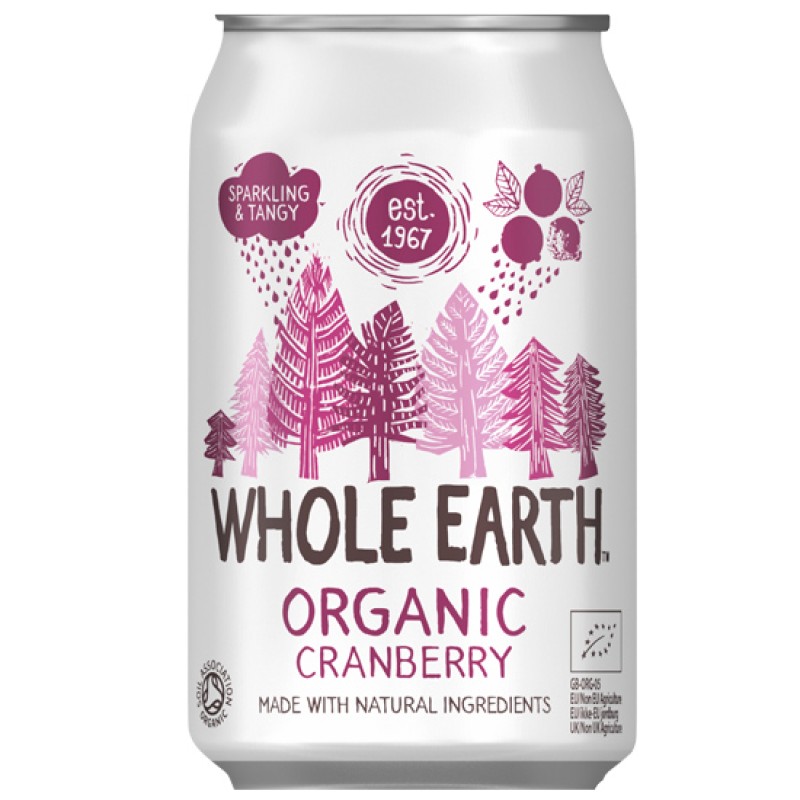 Whole Earth Organic Carbonated Drink with Cranberry 330ml