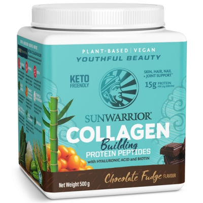 Vegan Protein with Peptides for Collagen Production with Chocolate Flavor Sunwarrior 500gr