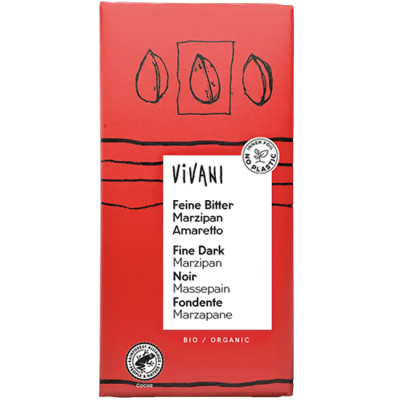 Organic Dark Chocolate with Marzipan and Amaretto Vivani 100gr