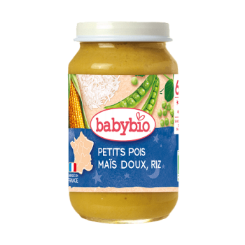 Organic Baby Meal with Sweet Corn, Peas & Rice +6 months Babybio 200gr
