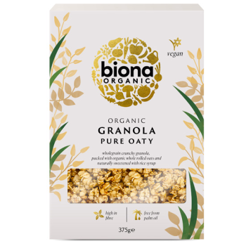 Organic Oat Granola Without Sugar Biona 375gr