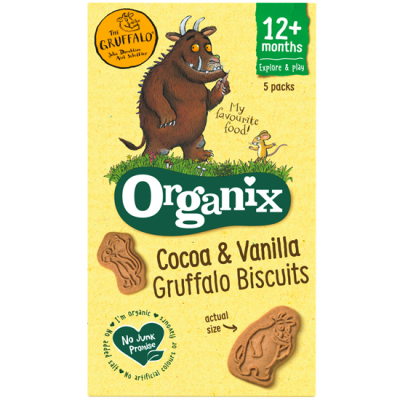 Organic Baby Biscuits with Cocoa & Vanilla Organix +12 months (5x20gr)