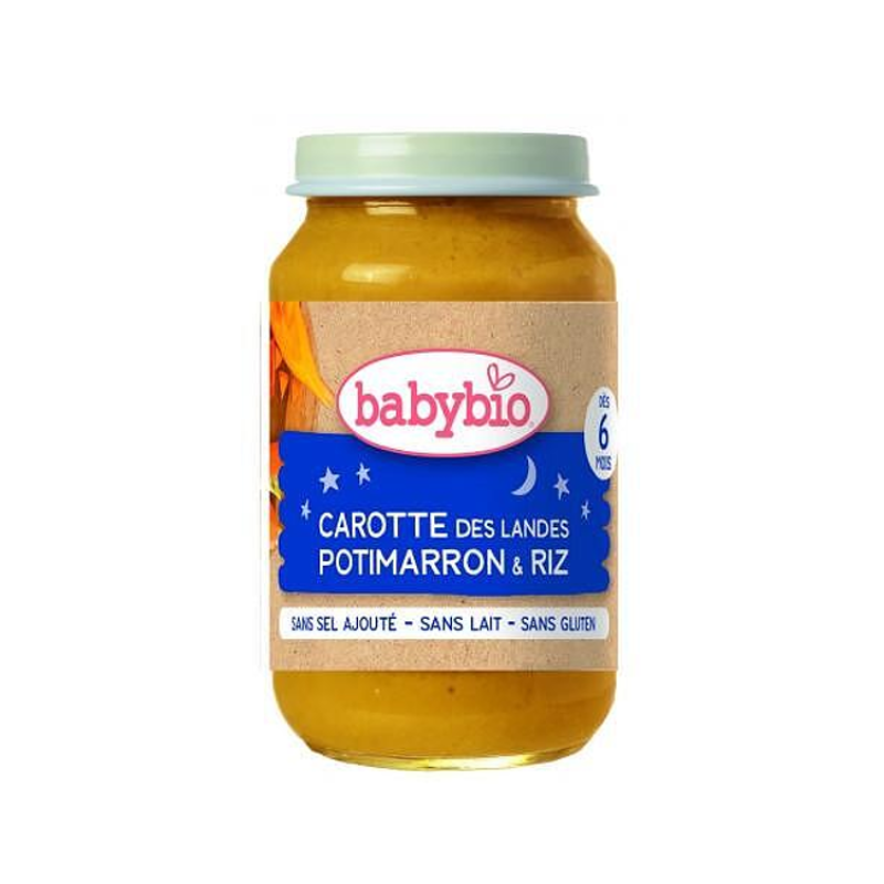 Organic Baby Vegetable Meal with Carrot, Pumpkin & Rice Babybio 200gr +6 months