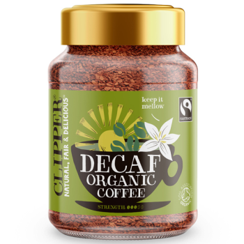 Organic Instant Coffee Decaffeinated Freeze Dried Clipper 100gr