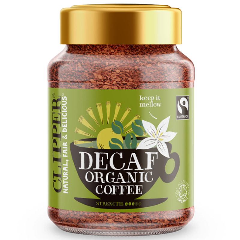 Organic Instant Coffee Decaffeinated Freeze Dried Clipper 100gr