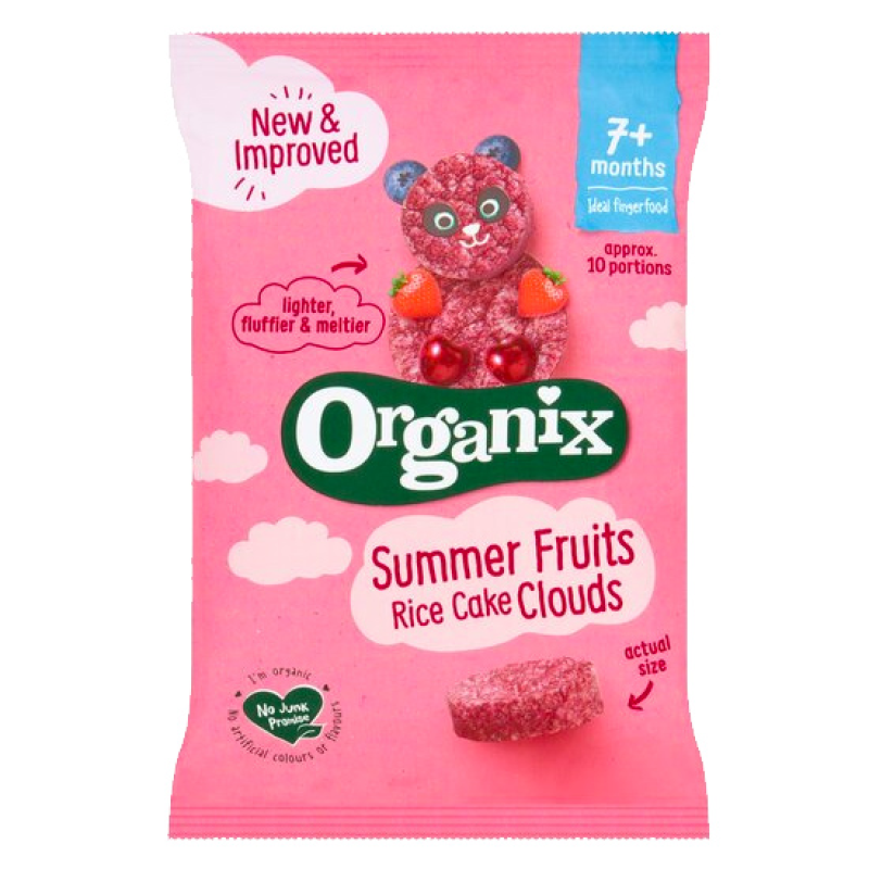 Organic Rice Wafers Clouds with Cherry, Apple and Blackcurrant +7 months Organix 40gr