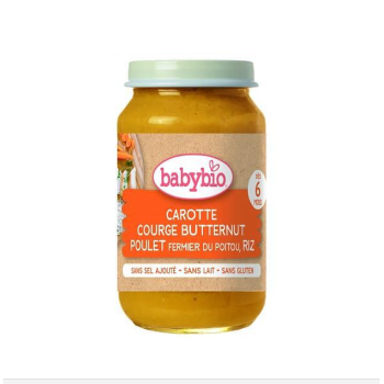 Organic Baby Vegetable Meal with Chicken, Pumpkin & Rice Babybio 200gr +6 months