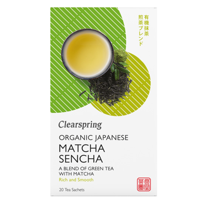 Organic Green Tea Matcha Sencha Clearspring 20 Sachets 36gr