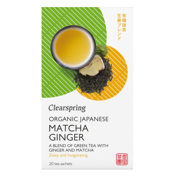 Organic Green Tea Matcha Ginger Clearspring 20 Sachets 36gr