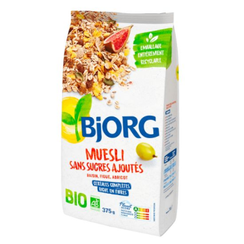 Organic Muesli with Fruit Sugar Free Bjorg 375gr