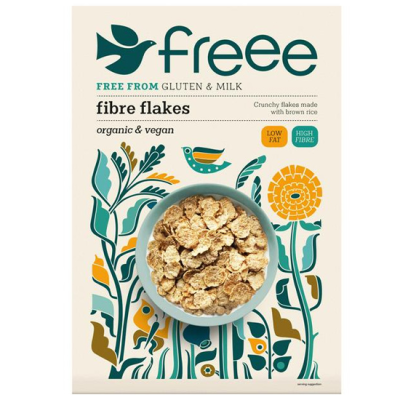 Organic Crunchy Fiber Flakes with Brown Rice Gluten Free Doves Farm 375gr