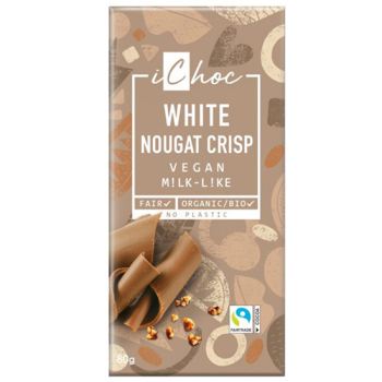 Vegan White Chocolate with Nougatine iChoc Vivani 80gr