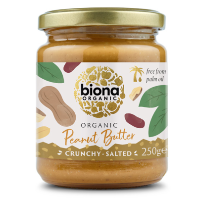 Organic Peanut Butter Crunchy with Sea Salt Biona 250gr