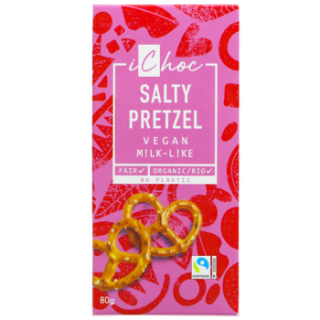 Vegan Chocolate with Salted Pretzel iChoc Vivani 80gr