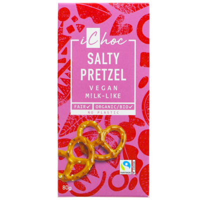 Vegan Chocolate with Salted Pretzel iChoc Vivani 80gr