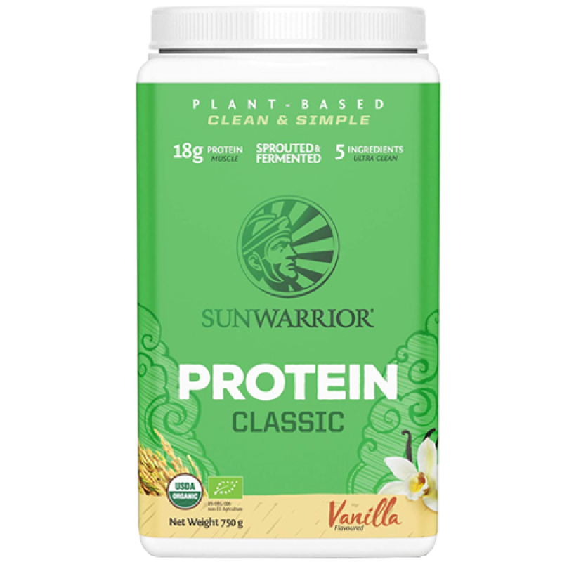 Organic Brown Rice Protein Classic with Vanilla Flavor Sunwarrior 750gr
