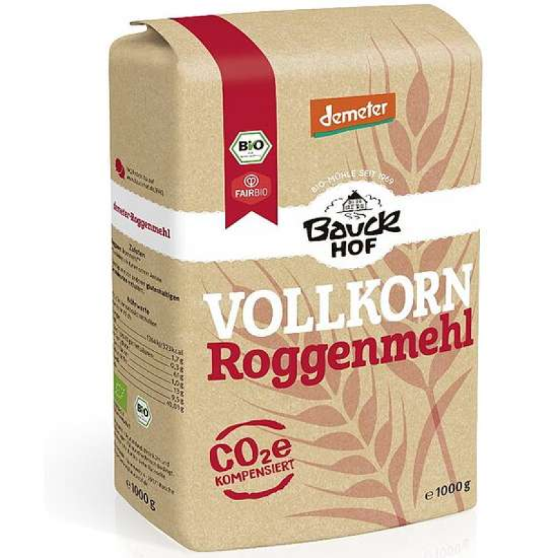 Bauckhof Organic Whole Wheat Rye Flour 1kg