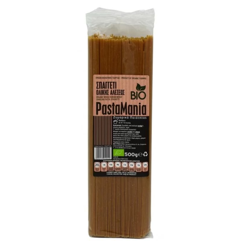 Organic Wholemeal Spaghetti Pastamania All Bio 500gr