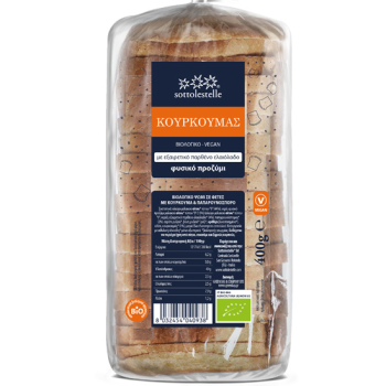 Organic Bread with Turmeric, Poppy Seeds, Olive Oil and Sourdough Sliced Sottolestelle 400gr