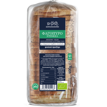 Organic Dinkel Bread with Buckwheat, Olive Oil and Sourdough Sliced Sottolestelle 400gr