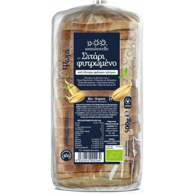 Organic Bread with Wheat Germ, Olive Oil and Sourdough in Slices Sottolestelle 500gr