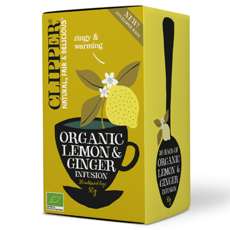 Clipper Organic Lemon & Ginger Extract 20 Sachets 50gr