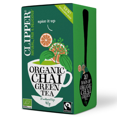 Organic Green Tea Spicy Clipper 20 Sachets 40gr