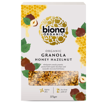 Organic Granola with Honey and Hazelnuts Biona 375gr