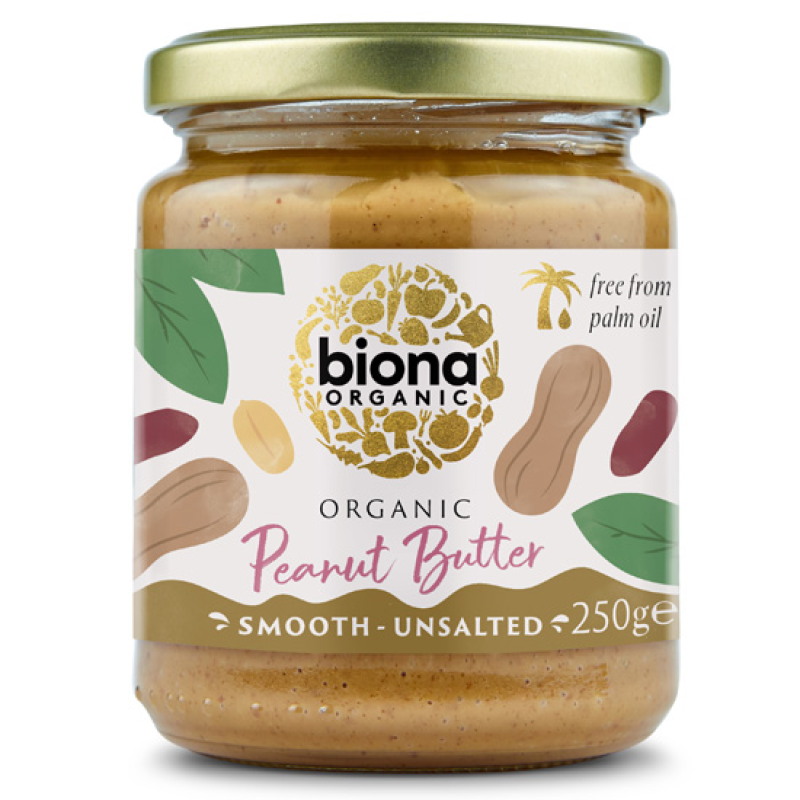 Organic Peanut Butter Smooth Without Salt Biona 250gr