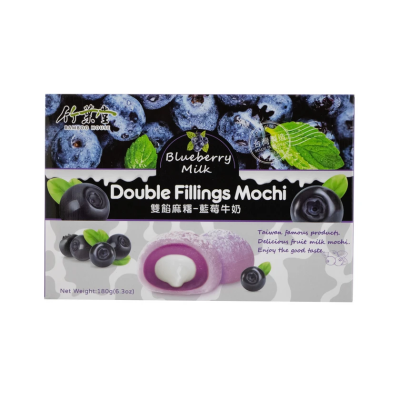 Mochi με Διπλή Γέμιση Πάστας Μύρτιλο & Κρέμα Γάλακτος Bamboo House 180gr
