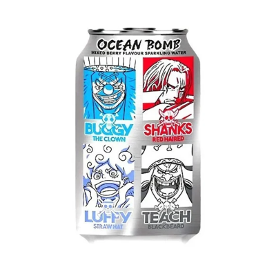 Ανθρακούχο Νερό με Γεύση Ανάμεικτα Μούρα One Piece Ocean Bomb 330gr