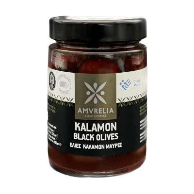 Μαύρες Ελιές Εκπυρηνωμένες Καλαμάτας Amvrelia 320gr