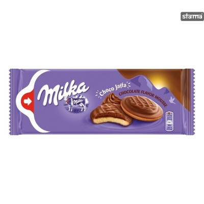 Μπισκότα Γεμιστά με Μους Σοκολάτας Choco Jaffa Mouse Milka 128gr Μπισκότα Γεμιστά με Μους Σοκολάτας Choco Jaffa Mouse Milka 128gr