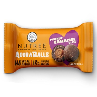 Energy Balls Adoraballs Peanut Caramel Bliss Χωρίς Ζάχαρη Nutree 40gr