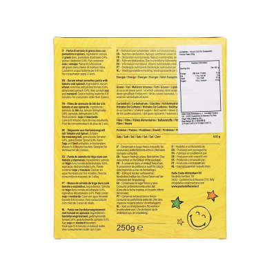 Τρίχρωμα Ζυμαρικά  σε Σχήμα Χαμογελαστής Φατσούλας Smiley World Dalla Costa 250gr