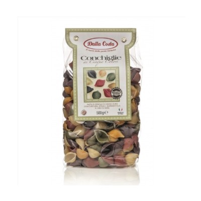 Πολύχρωμα Ζυμαρικά Λαχανικών Conchiglie Dalla Costa 500gr