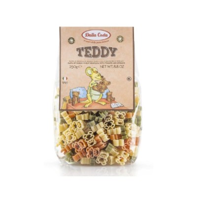 Τρίχρωμα Ζυμαρικά Λαχανικών σε Σχήμα Αρκουδάκι Teddy Dalla Costa 250gr