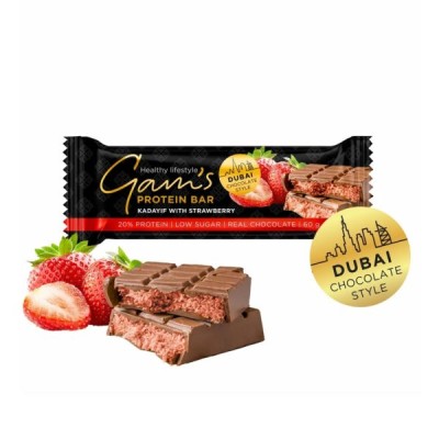 Μπάρα Πρωτεΐνης με Φράουλα Dubai Style Gam's 60gr