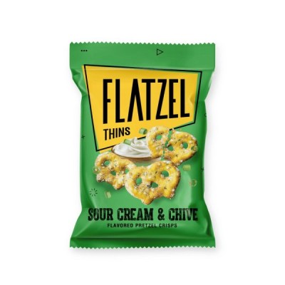 Pretzel Crisps με Sour Cream και Σχοινόπρασο Flatzel 85gr