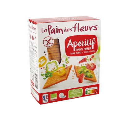 Βιολογικά Τραγανά Κράκερ Καλαμποκιού με Ντομάτα & Πάπρικα Le pain des fleurs 150gr