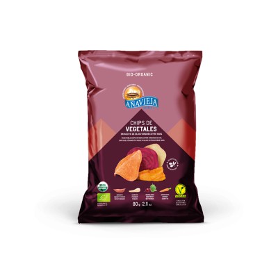 Βιολογικά Τσιπς Λαχανικών Ελαιόλαδο Anavieja 80gr