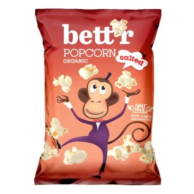 Βιολογικά Vegan Pop Corn με Αλάτι Χωρίς Ζάχαρη Bettr 60gr