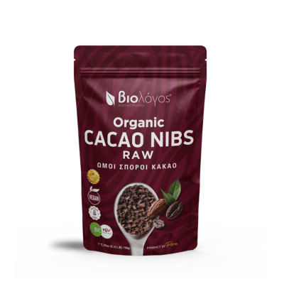 Βιολογικοί Ωμοί Σπόροι Κακάο (Cocoa Nibs) Biologos 150g